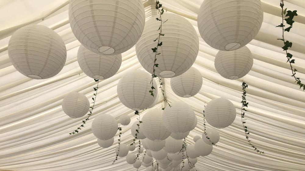 White Paper Lanterns In Living Room Ideas